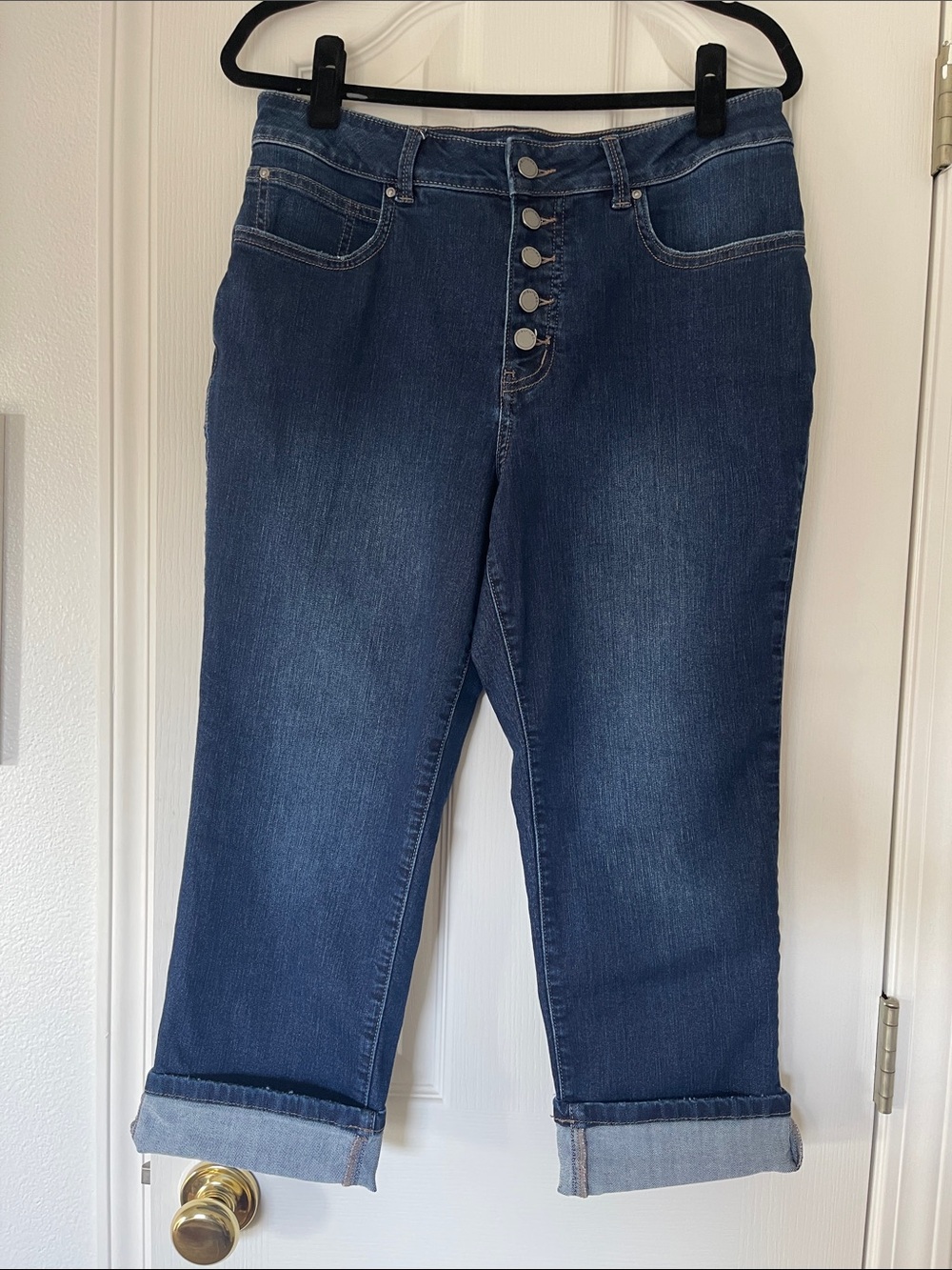 Maurice’s Dark Blue High-Rise Ever-Flex Button-Fly Women’s Jeans 12Short.